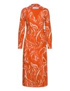 Slfsirine Ls Midi Wrap Dress B Orange Selected