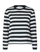 Slfessential Ls Striped Boxy Tee Noos Patterned Selected