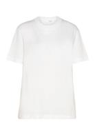 Slfaria Ss Embroidery Tee White Selected