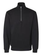 Slhemanuel Soft Zip High Neck Sweat Noos Black Selected
