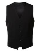 Slhslim-Mylologan Black Waistcoat B Noos Black Selected
