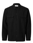 Slh-Leroy Linen Blend Overshirt Ls Noos Black Selected