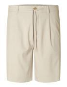 Slhregular-Leroy Pleat Shorts Noos Beige Selected