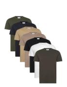 7-Pack Tee With Flag Print S/S Brown Lindbergh