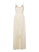 Satin Lace Maxi Dress White ROTATE Birger Christensen