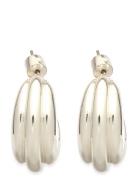 Embossed Hoop Earrings Silver Mango