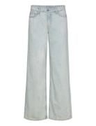Ample Low Rise Loose Wide Leg Jeans Blue Weekday