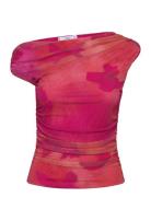 Floral Asymmetrical Top Pink Mango