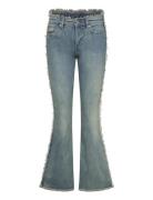 Katsumi Low Waist Patchwork Flared Jeans Blue Monki