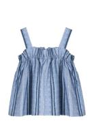 Amie Ruffle Top Blue Fliink