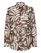 Printed Cotton Shirt Brown Mango