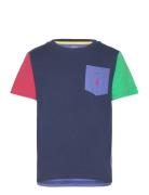 Color-Blocked Cotton Pocket Tee Blue Ralph Lauren Kids