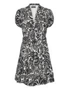 Floral Crepe Short-Sleeve Dress Black Lauren Ralph Lauren