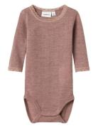 Nbfwang Wool Needle Ls Body Solid Noos Pink Name It