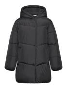 Hood Quilted Coat Black Mango