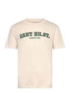 Graphic Ss T-Shirt Cream GANT