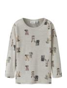 Nmmwang Wool Rib Ls Top Aop Cream Name It