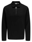 Onsnewkodyl Reg Half Zip Polo Sweat Vd Black ONLY & SONS