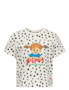 Kmgpippa Life S/S Boxy Printed Tee Jrs Cream Kids Only