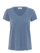 Slcolumbine V-Neck Ss Blue Soaked In Luxury
