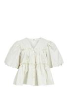 Objhope S/S Re V-Neck Top E Div White Object