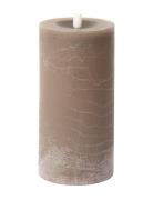 Rustic Finish Led Pillar Candle Brown C'est Bon