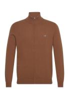 Extrafine Lambswool Zip Cardigan Brown GANT