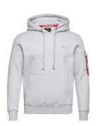 Back Print Hoodie Grey Alpha Industries