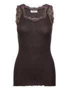 Rwburlington Wool Sl Lace Top Brown Rosemunde