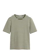 Slim Striped 1X1 Ribbed Ss T-Shirt Green GANT