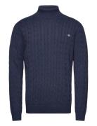 Cotton Cable Turtle Neck Navy GANT