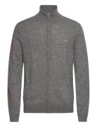 Extrafine Lambswool Zip Cardigan Grey GANT