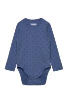 Hmlmini Bee Aop Body L/S Blue Hummel