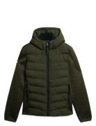 Hooded Storm Knit Hybrid Jkt Khaki Superdry