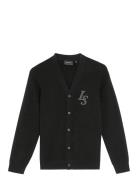 L&S Monogram Button Through Cardigan Black Lyle & Scott