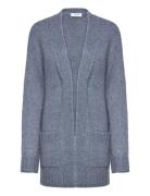 Rwtulip Wool Blend Long Knit Cardig Blue Rosemunde