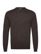 100 % Merino Crew Neck Knit Brown Lindbergh Black