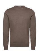 100 % Merino Crew Neck Knit Brown Lindbergh Black