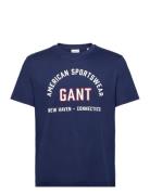 Printed Graphic Ss T-Shirt Blue GANT