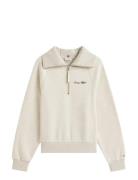 Classic Script Fleece Half-Zip Cream Tommy Hilfiger