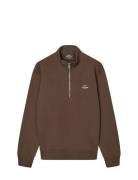 Standard Half Zip Logo Sweat Brown Mads Nørgaard