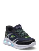 Boys Skechers Meteor-Lights Brisk-Beams Black Skechers