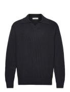 Slhdry Ls Knit Relaxed Open Polo Navy Selected