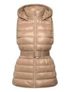 Belted Lightweight Puffer Vest Beige Calvin Klein