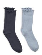 2 Pack Ribbed Socks Grey Mango
