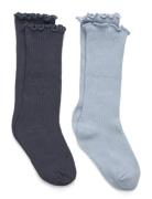 2 Pack Ribbed Socks Grey Mango