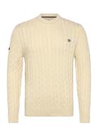 Cotton Cable Knit Crew Cream Superdry