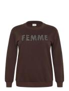 Kcelise Sweatshirt Brown Kaffe Curve
