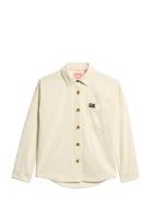 Chunky Cord Overshirt Cream Superdry