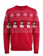 Jjxmas Andrew Knit Crew Neck Jnr Red Jack & J S